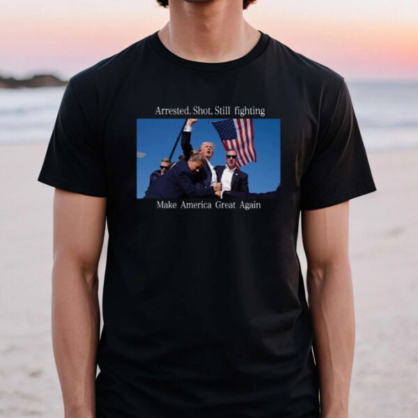 DONALD TRUMP Never Surrender T-Shirt - Shot at Rally July 14th 2024 Legend2