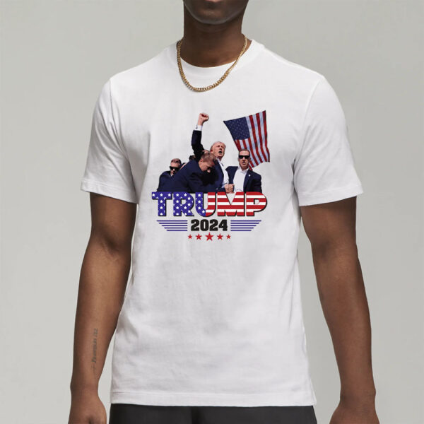 Donald Trump Shot T-SHIRT - Support TRUMP 2024- T-Shirt Never give up3