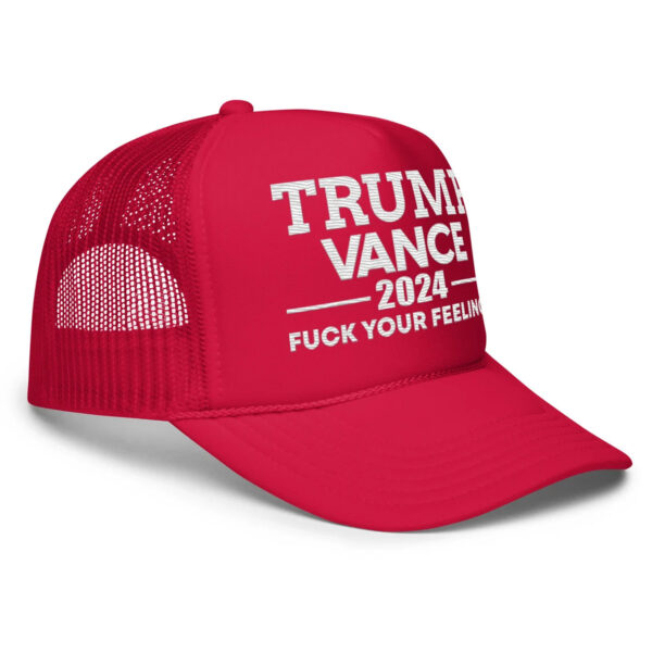 Trump Vance Trucker Hat, Trump Vance Hat, Trump Vance 2024 Hat, Red Trump Trucker Hat, Trump Hat, Fuck Your Feelings Trucker Hat, Red Hat2