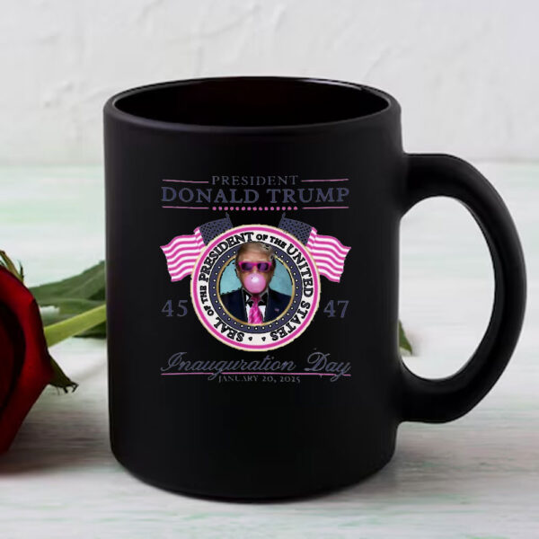 45 47 Pink Trump Bubble Gum Mug, Girly Trump Inauguration Mug