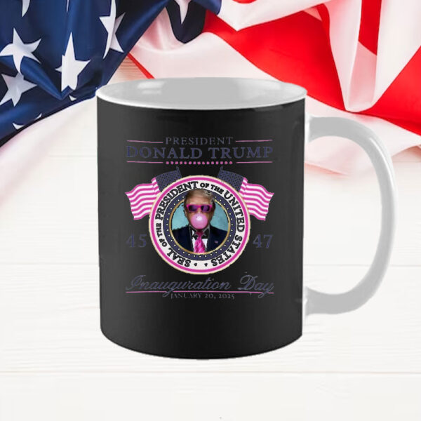 45 47 Pink Trump Bubble Gum Mug, Girly Trump Inauguration Mug