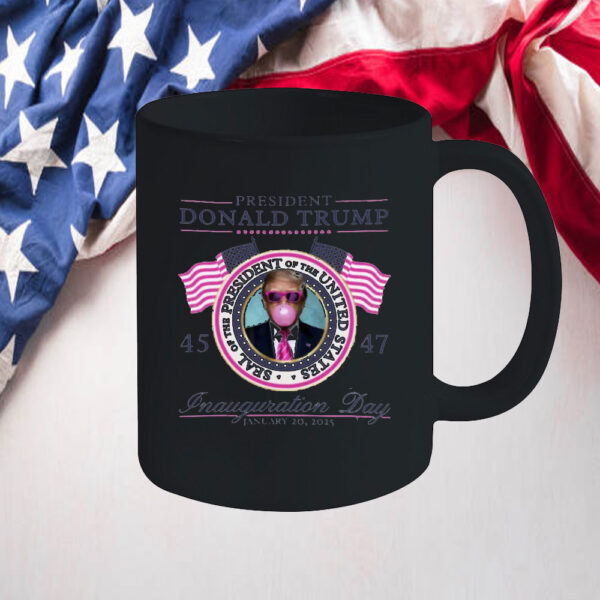 45 47 Pink Trump Bubble Gum Mug, Girly Trump Inauguration Mug