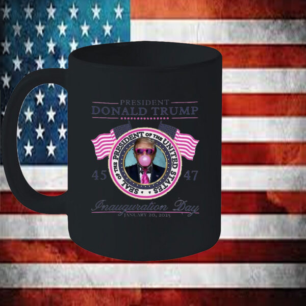 45 47 Pink Trump Bubble Gum Mug, Girly Trump Inauguration Mug