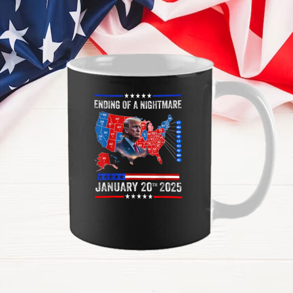 Ending of a Nightmare Mug, Trump Won Inauguration Day 2025 Mug, 47th President Donald Mug