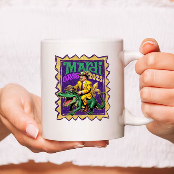 Mardi Gras Trump 2025 Mug, Mardi Grass Trumplover Mug